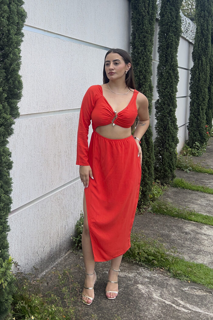 Vestido Midi Assimétrico Cut-Out - Imagem 2